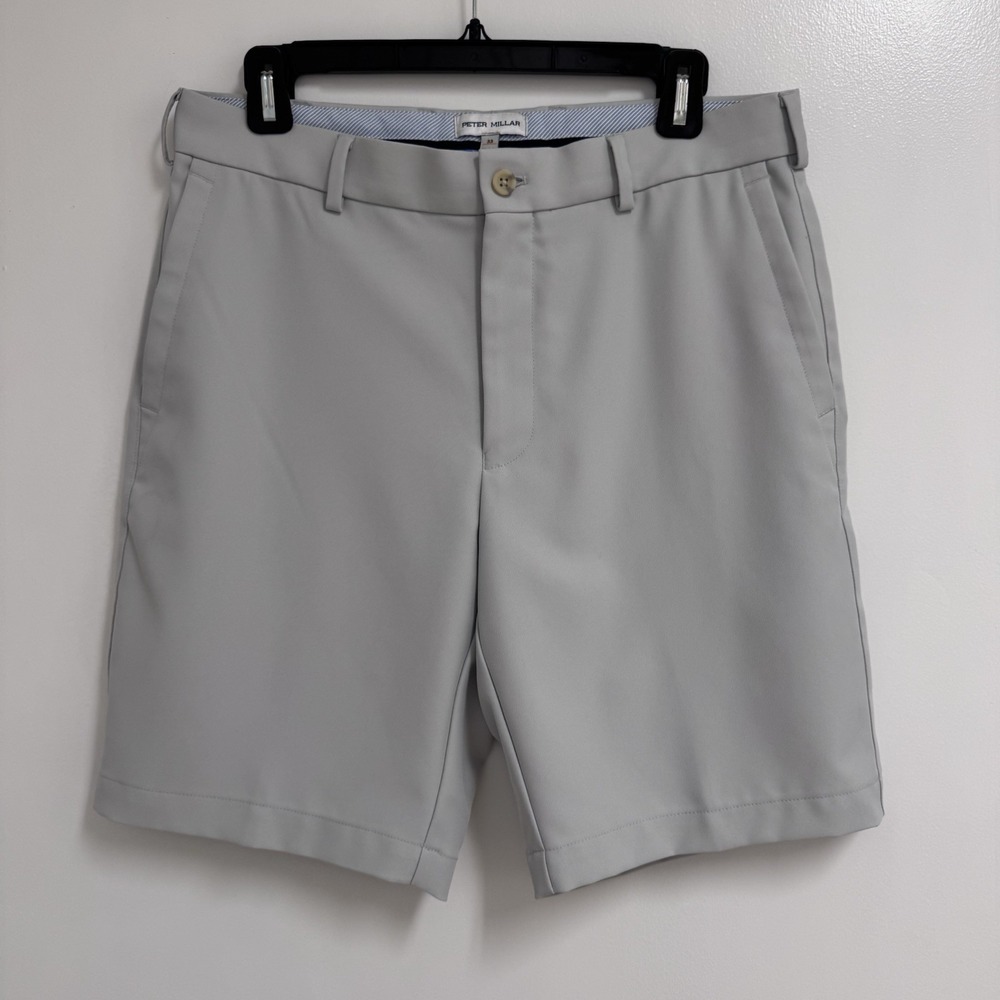 Peter Millar Salem Performance Golf Shorts Mens Size 33 British Grey